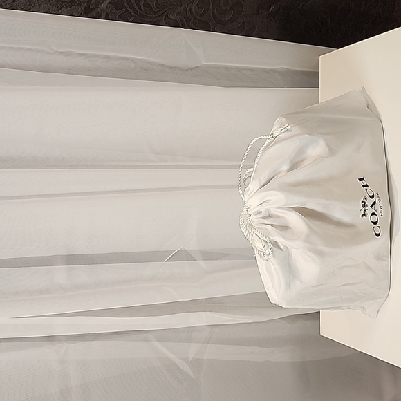 Vintage Coach Linen With Navy Leather Pochette #6115 - Picture 13 of 13